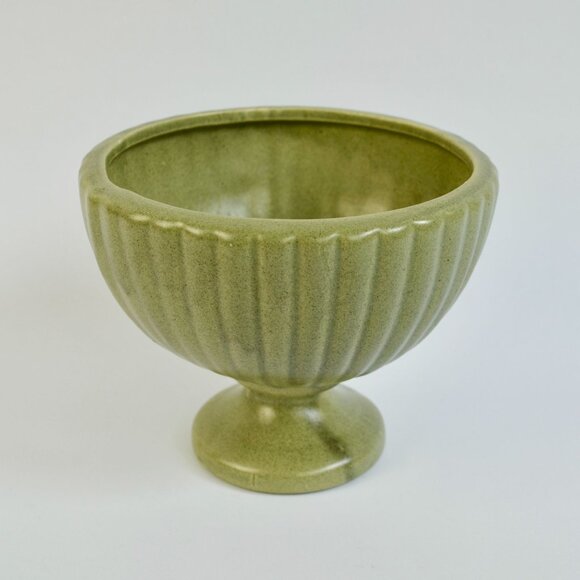 Haeger Pottery Green Speckled Footed Pedestal Planter USA - Picture 3 of 5